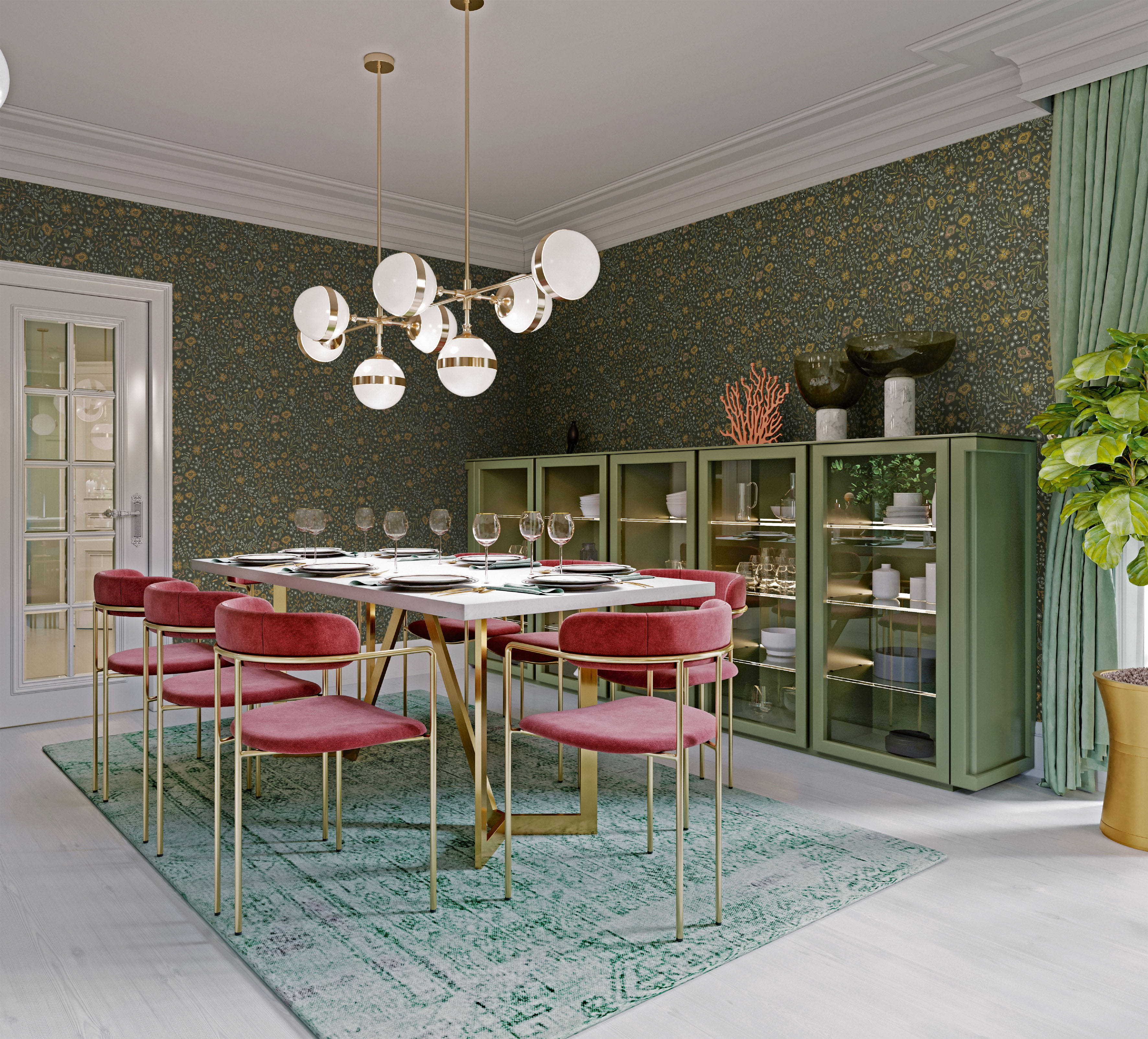 Обои Milassa Полинезия Тиаре PLZ4 005 10,05×1 фото в интерьере